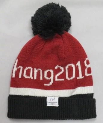 NWT Red Winter Olympics PyeongChang 2018 Knit Hat One Size PyeongChang 2018 Winter Olympics Red Beanie Hat NWT | eBay main image 2