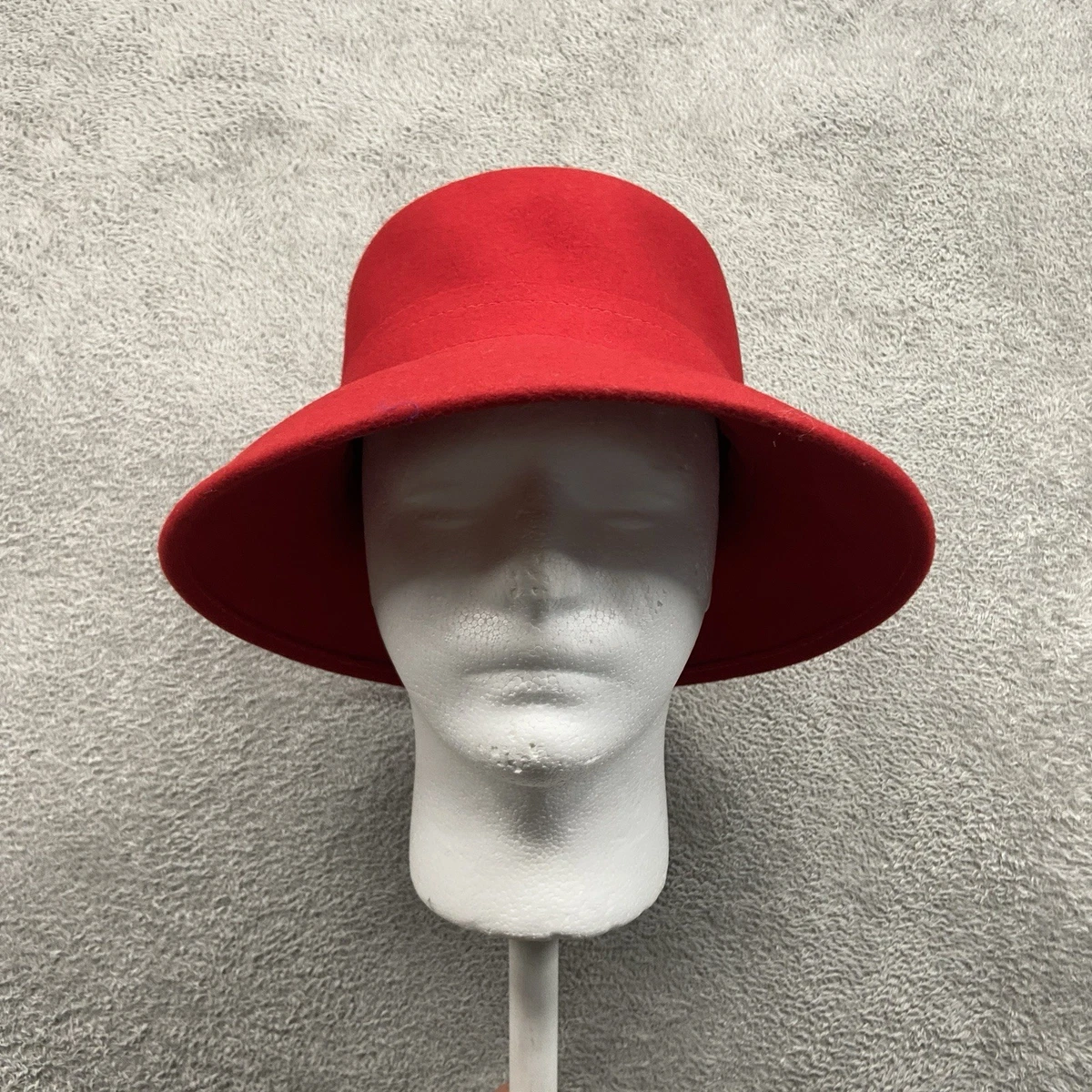 West See Dames Vintage wollen cloche bucket hoed baret pothoed met bloemendetail wintermuts, beige, One size