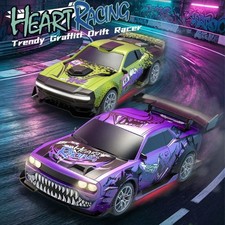 Graffiti RC Drift Car 2.4G Remote Control Racing Toy High Speed Headlights Gift
