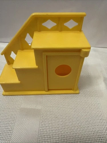 Vintage Fisher Price Little People Steps Stairs Staircase Yellow