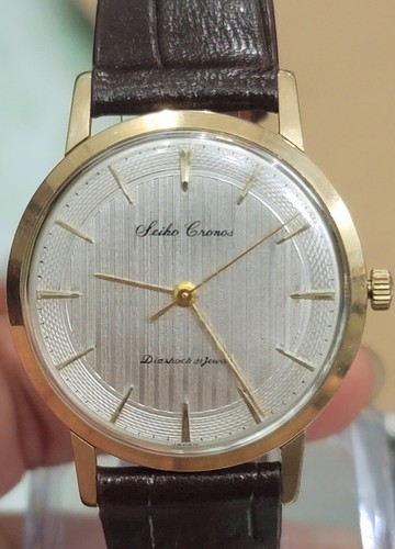 VINTAGE SEIKO CRONOS 21J GOLD FILLED HAND WINDING MEN WATCH