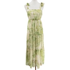 Line & Dot Green Tie-Dye Maxi Dress XS