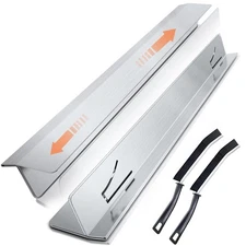 2025 Upgrade 2*Extendable Stove Gap Covers Stainless Steel +2*Gap Brushes,T S...