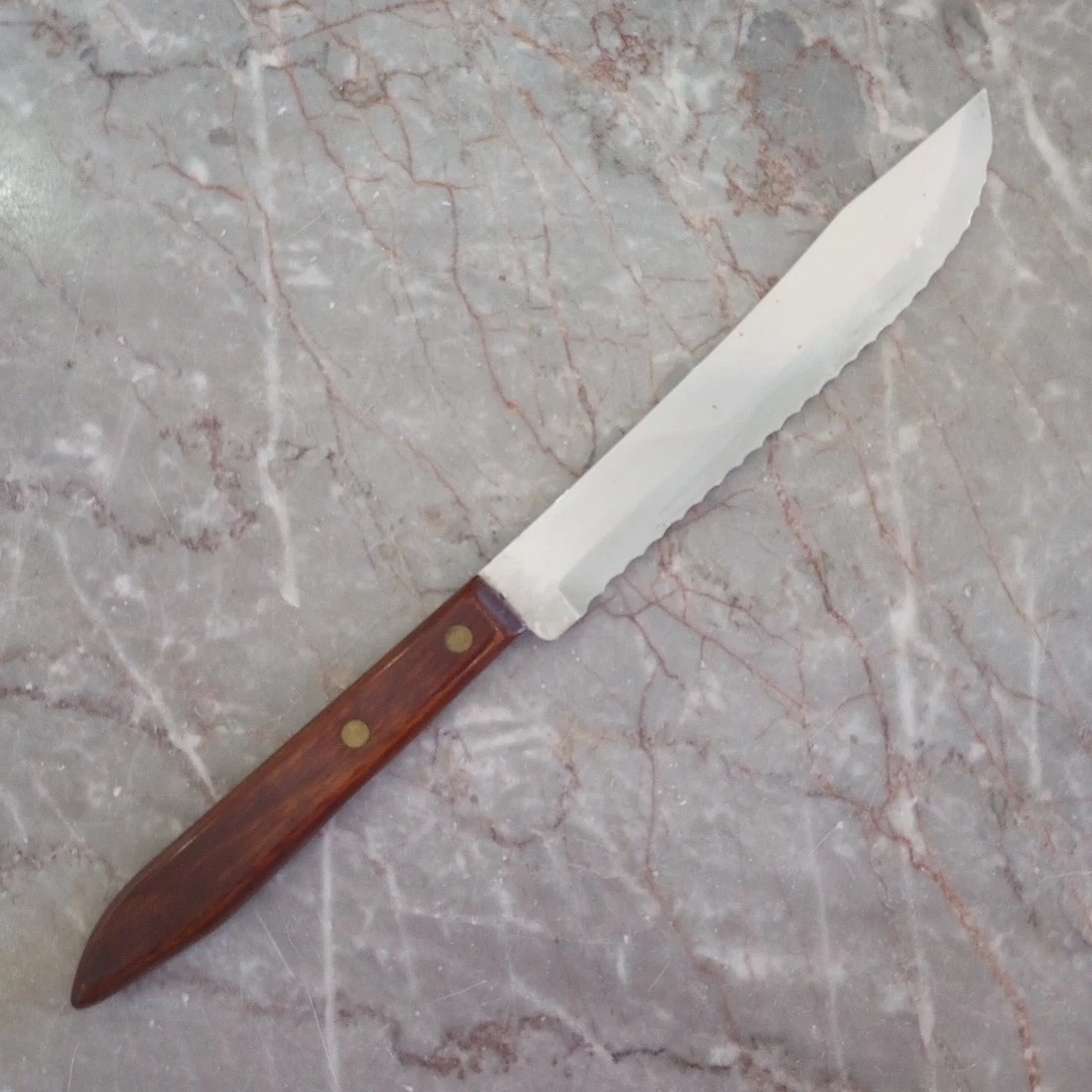 Vintage Town & Country Washington Forge 12" Serrated Carving Knife Stainless USA