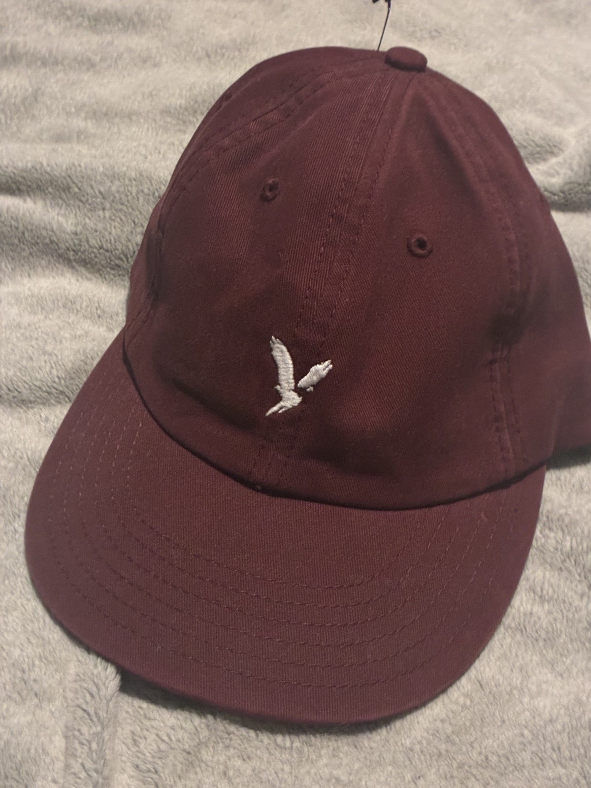 American Eagle Red Baseball Cap One Size Hat Embroidered Logo Adjustable