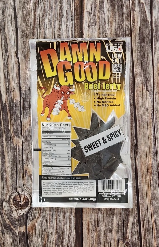 Bundle of 5 bags Damn Good Sweet & Spicy Beef Jerky 1.4oz Pantry High Protein 