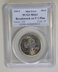 New Listing1999 P Broad Struck on Type 1 Blank Planchet Sba $1 Dollar Pcgs Ms63