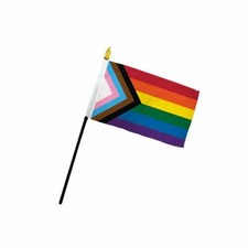 PROGRESS Pride 4"x6" Flag Desk Table Set Plastic Stick Staff 100D