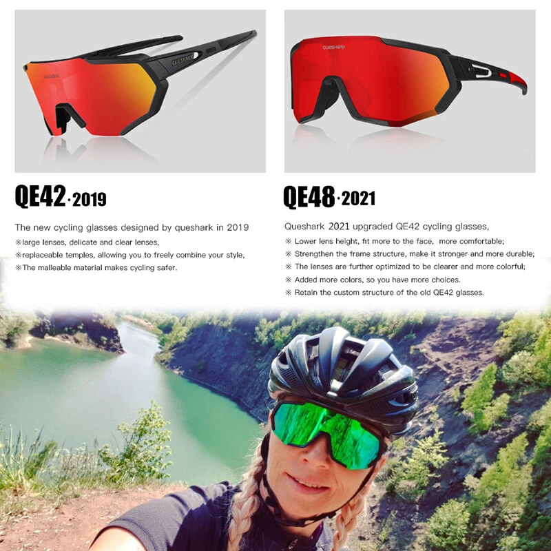 Queshark Lunettes de vélo Homme Polarisées Cyclisme Lunette VTT Baseball  Pêche