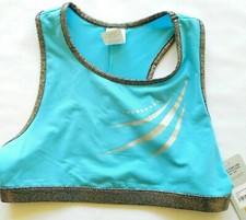 Danskin Now Girls Dance/Gymnastics Active Aqua Wave Bra Top