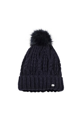 ladies navy bobble hat