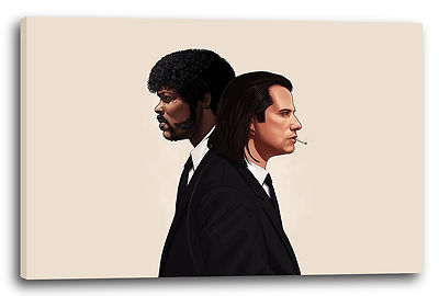 Lein-Wand-Bild Filmplakat Filmmotiv Pulp Fiction John Travolta Samuel L. Jackson