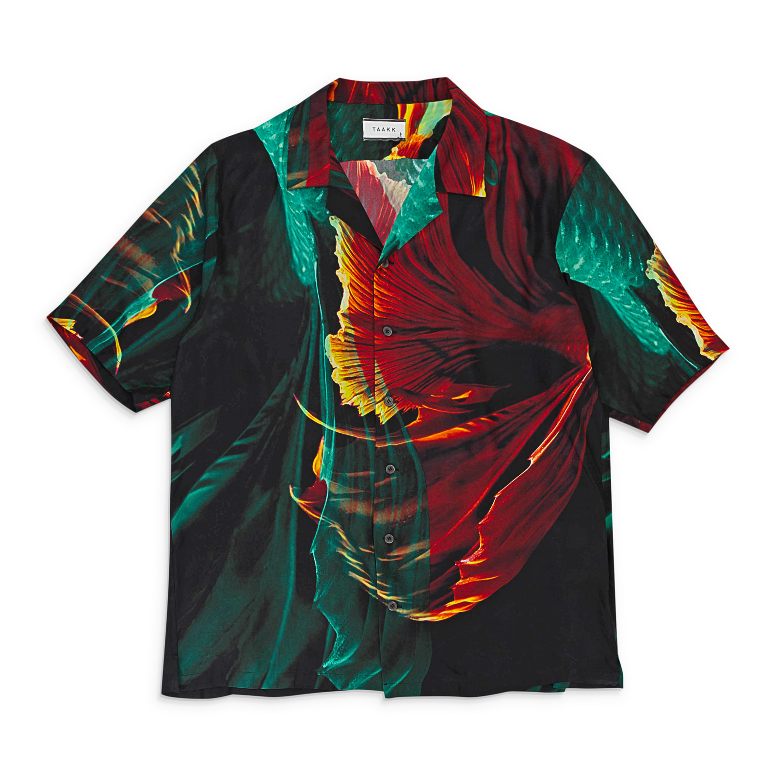 МНОГОЦВЕТНАЯ РУБАШКА НА ПУГОВИЦАХ С ПРИНТОМ ЗОЛОТАЯ РЫБКА ОТ NWT TAAK, РАЗМЕР 4 $575