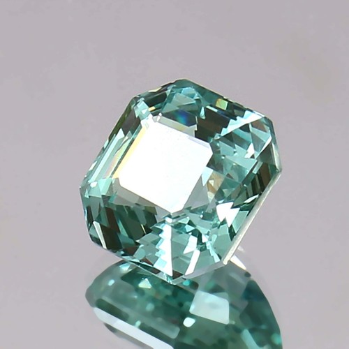 Piedra preciosa natural impecable verde Paraiba turmalina suelta corte Asscher 11x11 mm - Imagen 2 de 4