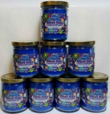  Smoke Odor Exterminator 13 oz Jar Candle, Nag Champa Set of Eight Candles.