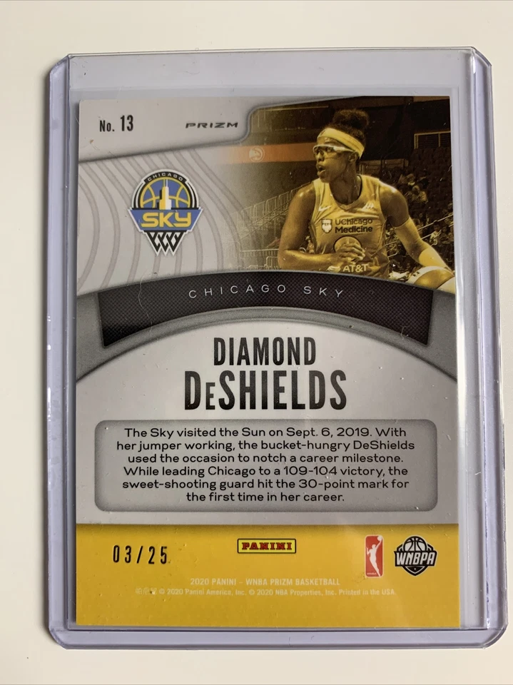 2020 Panini Prizm WNBA - 3/25 MOJO PRIZM Dominance #13 DIAMOND DeSHIELDS Sky - Image 2 of 2