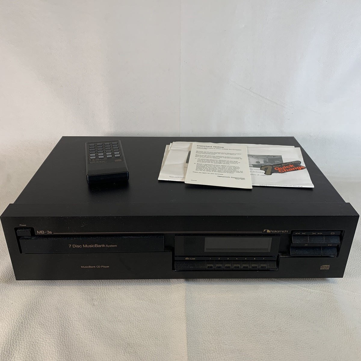 Nakamichi Japan MB-3S Music Bank 7Disc Changer CD Player OEM