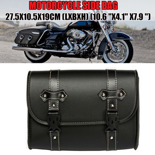 Motorcycle Saddle Bag Leather Side Bags Saddlebags Motorbike Pannier Luggage - Picture 3 of 11