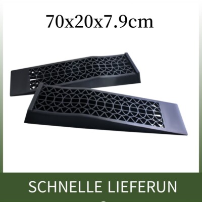 2x Extra flache PKW Plastik Auffahrrampen 70X20X7.9cm 3 Tonnen Kunstoff Rampe