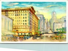 San Francisco CA Union Square Manx Hotel Postcard unused (12343)