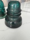 3 Vintage/Antique  Glass Insulators Green And Teal Brookfield, NY, Hemingray  — photo 3