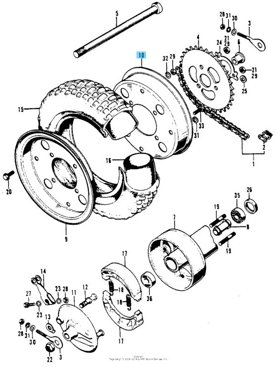 HONDA MONKEY Z50A 76-78 Genuine Wheel Rim Front or Rear LH