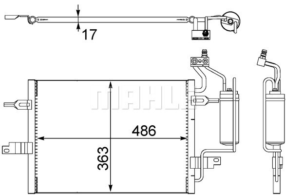 AC 404 000S MAHLE Condenser, air conditioning for OPEL,VAUXHALL