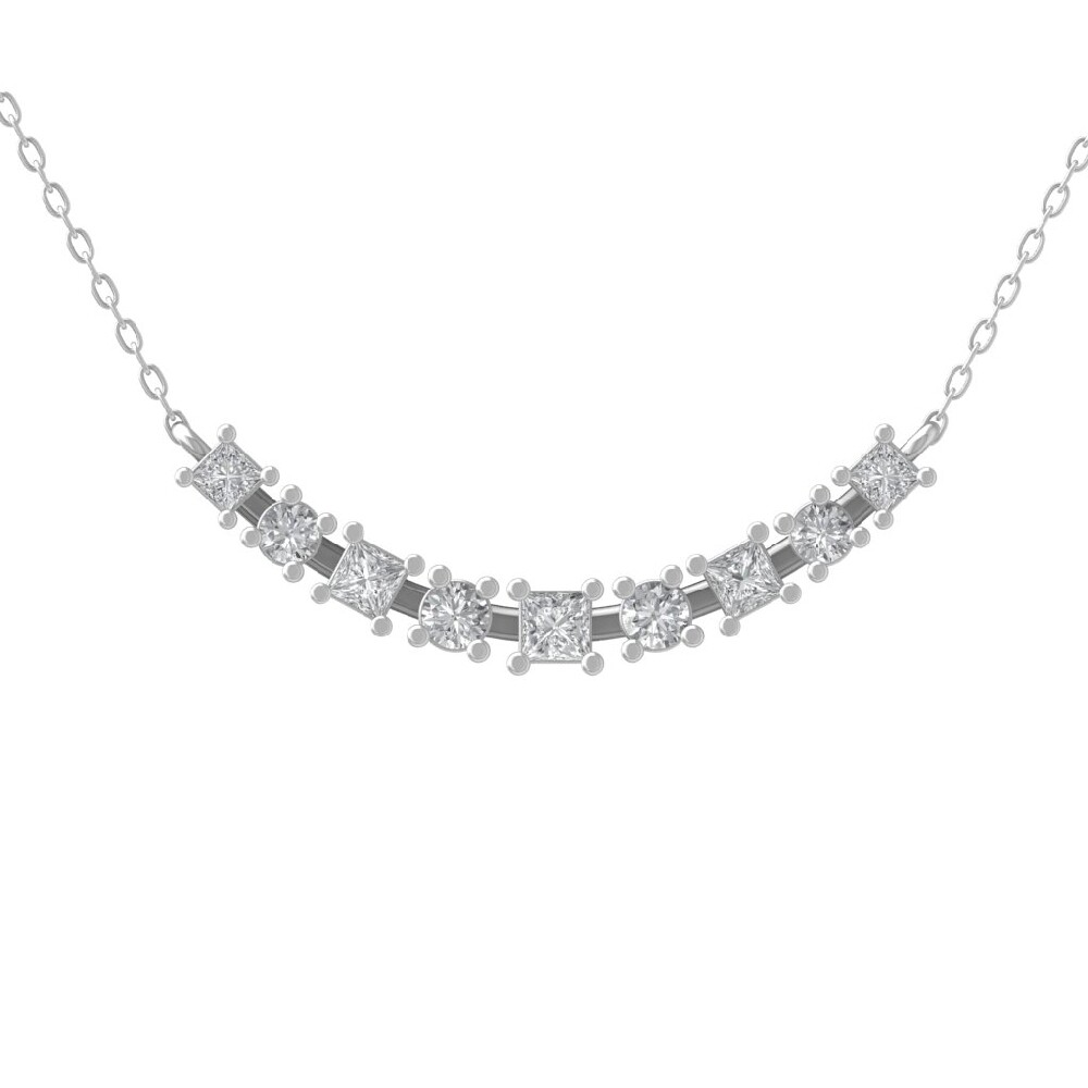 Sterling Silver Lab Grown Diamond Fashion Pendant Necklace  display picture 1