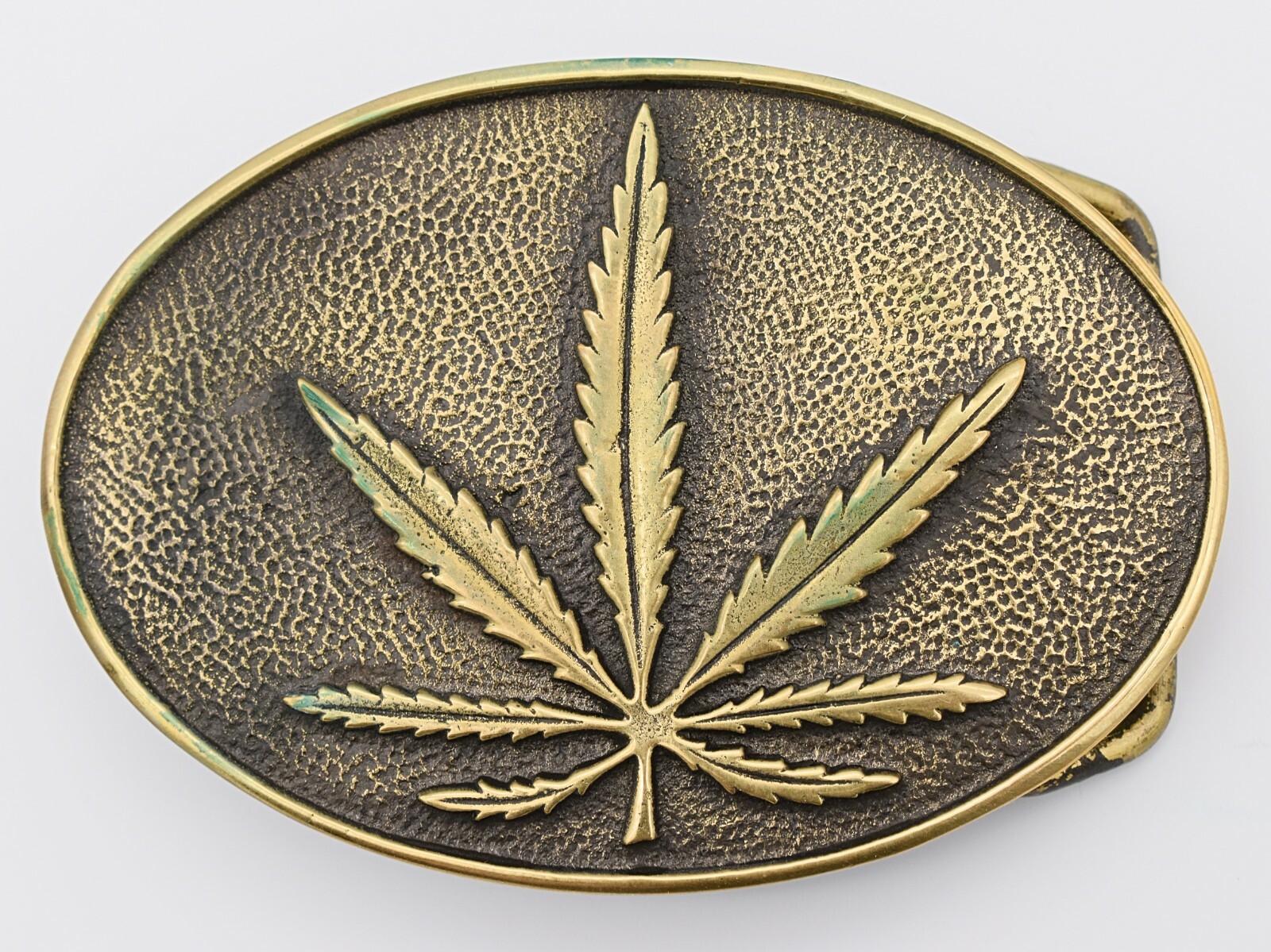 Solid Brass Rare Marijuana Pot Leaf Vintage BTS B… - image 1