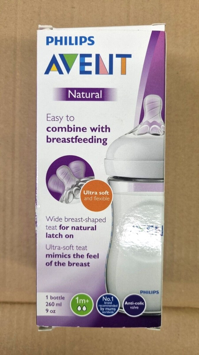 Philips Avent Natural Bottle 260 ml oz for ages 1m+, packaging