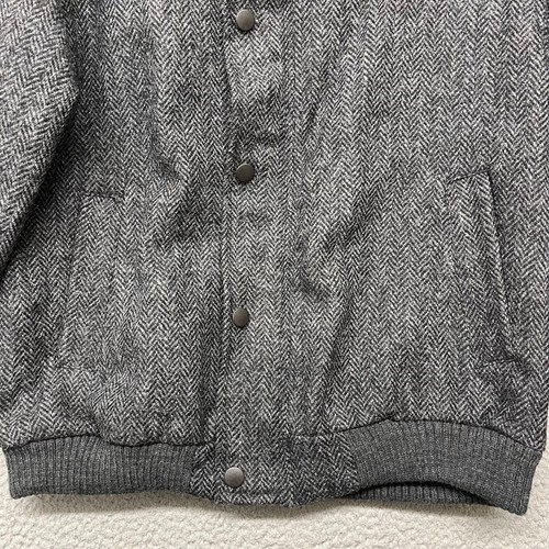 Peregrine Jacket Mens L Gray Harrington Wool Bomber England Harris Tweed - Picture 2 of 12