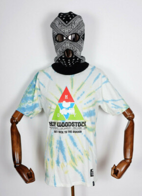 Huf Worldwide Skateboard T-Shirt Tee Woodstock Peaking Blue in S
