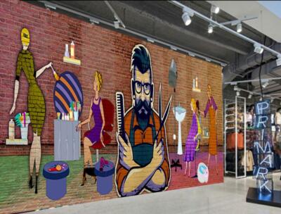 3D Hair Salon Man G12246 Wallpaper Wall Murals Removable Self-adhesive Honey