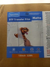 Yamation DTF Transfer Film Roll: 13inch 328 ft Premium Double-Sided Matte Fin...
