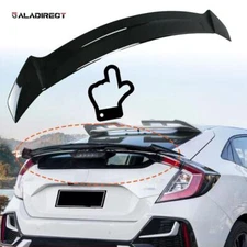 FOR 2017-2021 HONDA CIVIC LX EX SPORT HATCHBACK TYPE TRUNK SPOILER WING BLACK