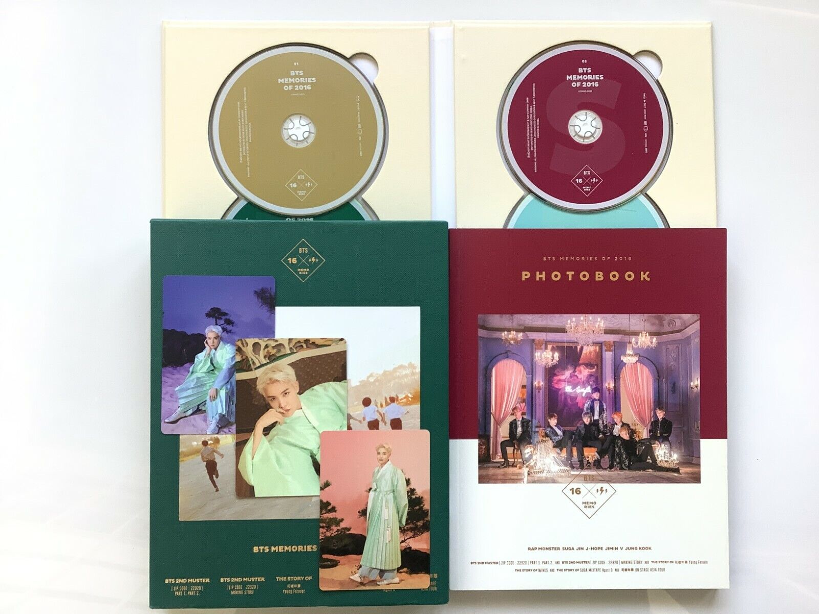 BTS MEMORIES OF 2016 DVD×4 Photobook NO Photo card Region Code1,3 防弾少年団