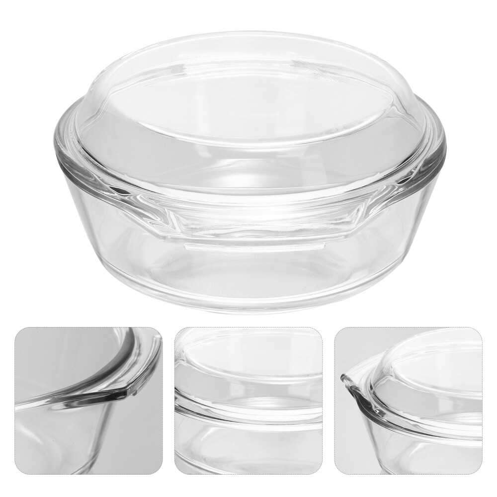 Microwave Safe Clear Glass Amphora Soup Bowl with Lid