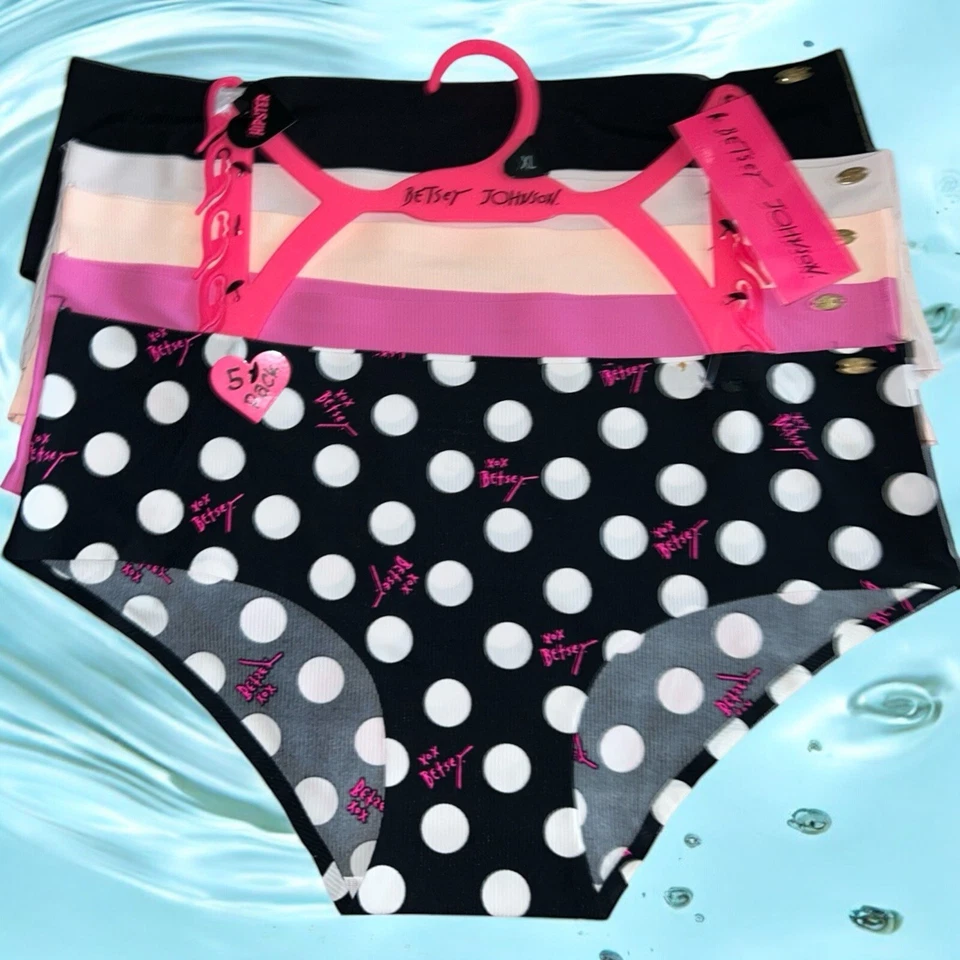 BETSEY JOHNSON 5 Pack- Hipster Barely There No Lines~Multicolor~Panty Sz. XL $52 - Image 2 of 4