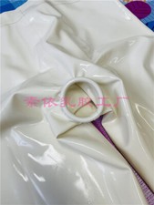 White LATEX TROUSERS WITH SOCKS TWO Sheath CUSTOM MADE 0.4mm