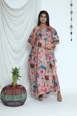 Indian Cotton Pregnancy Women's Clothing Ladies Kaftan Dress Cotton Night  Maxi | eBay