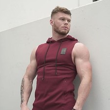Men's Workout Hooded Sports Vest No Sleeves/Sleeveless Gym Bodybuilding Shirt