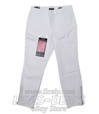 Womens Nine West Jeans Heidi Pull On Skinny Crop Pant Zip Hem Yoga Beige 4 12 16