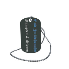 Dog Tag Flag Bath Intermediate Fighting Winning Dog Tag Aluminium 30 x 50mm