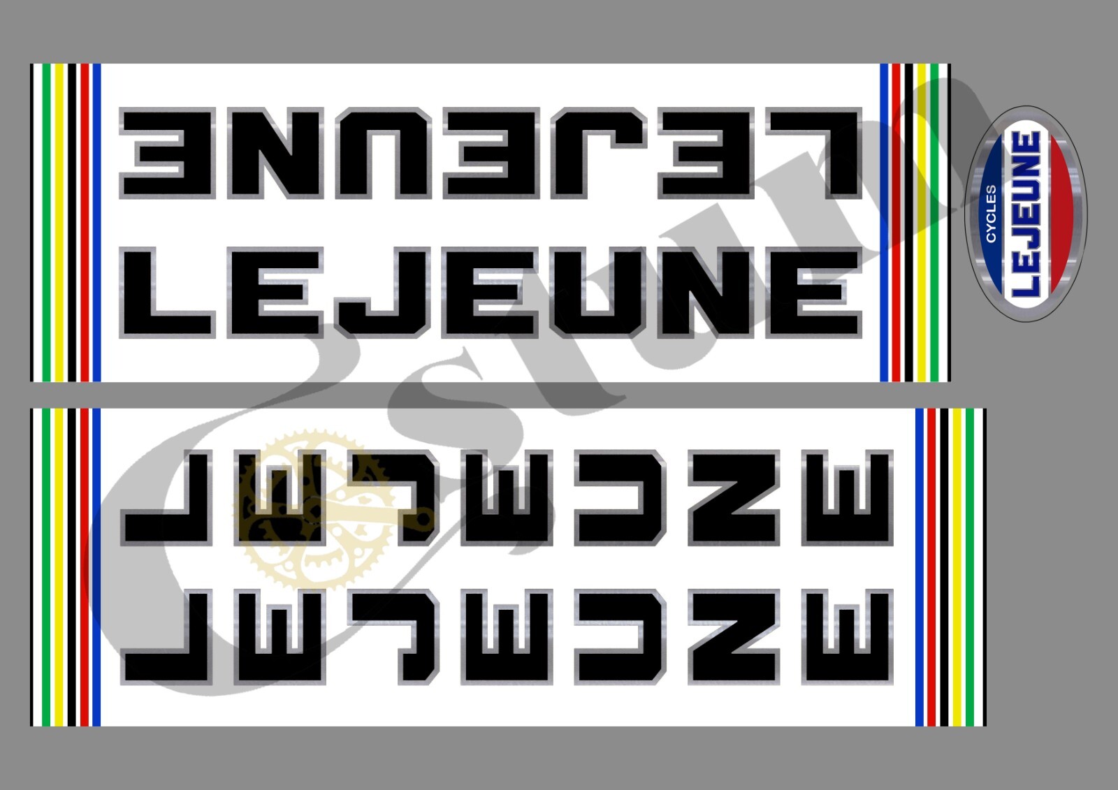 Stickers Lejeune pour vélo vintage - Autocollants cadre de bicyclette blancs