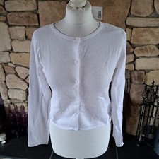 H&M Girls Round Neck Cardigan White Age 10-12 Years BNWT