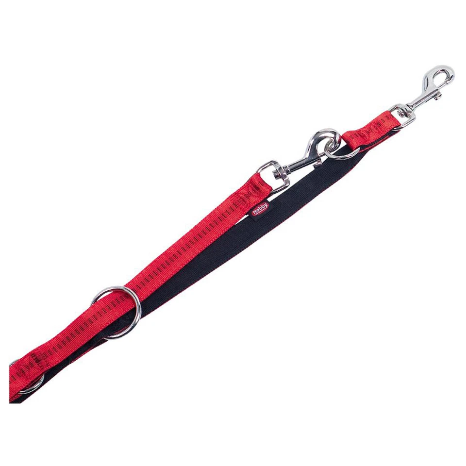 Nobby Führleine Soft Grip rot Nylon verstellbar für Hunde komfortabel hochwertig