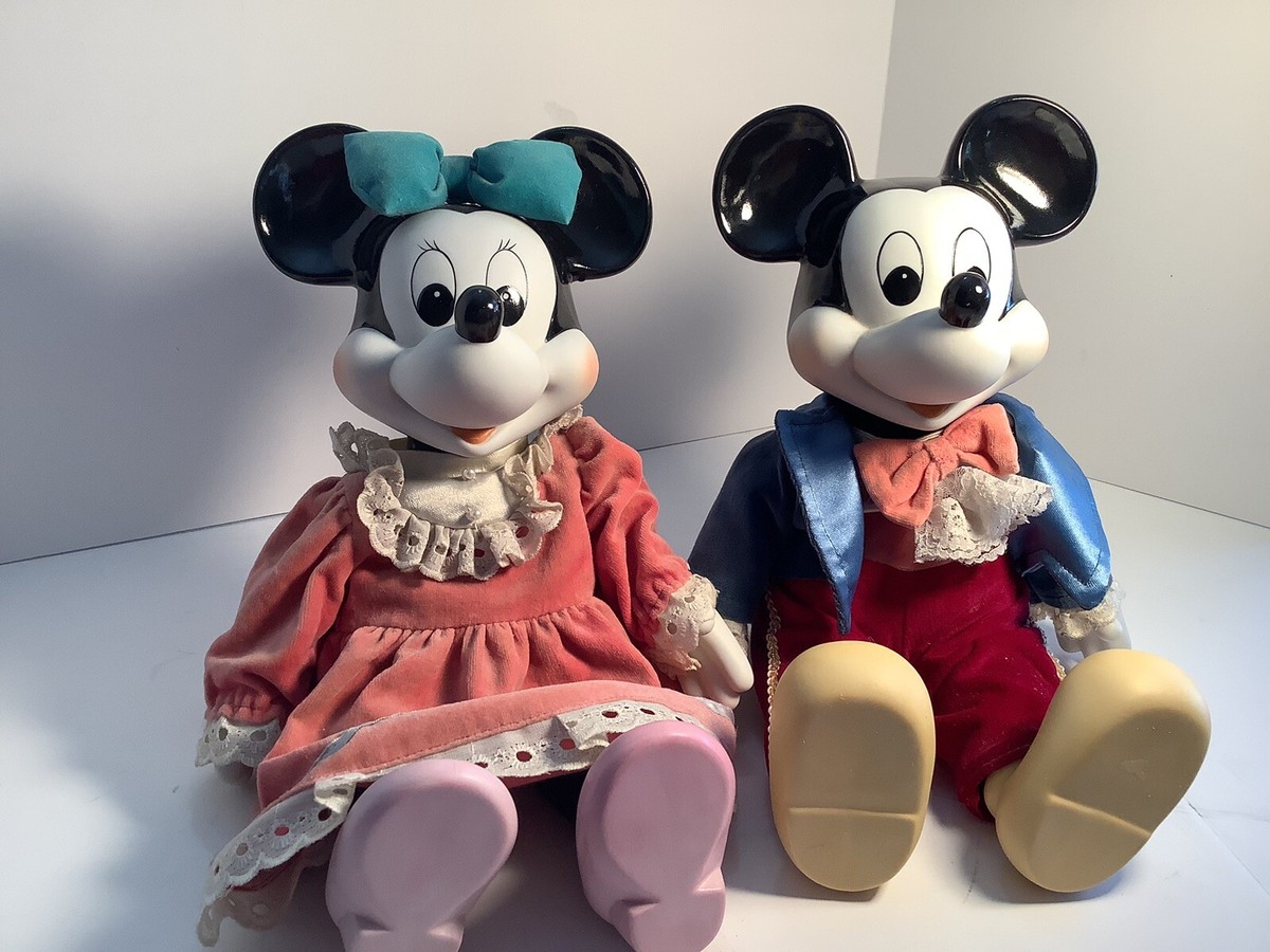 VTG Walt Disneys Mickey & Minnie Mouse Porcelain Key Wind Up