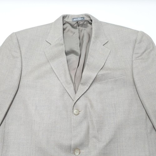 Oscar De La Renta Blazer Jacket Men's 44L Gray Silk Single Breasted Notch Lapel - Picture 2 of 9