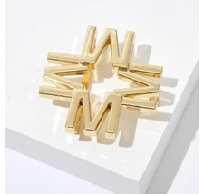 14K GOLD Plated BELT BUCKLE India Hicks LETTER M Fashion Accessory Gift NIB