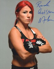 PÓSTER FOTOGRÁFICO 11X14 FIRMADO POR RANDA MARKOS UFC 186 FIGHT NIGHT TUF 20 MMA B
